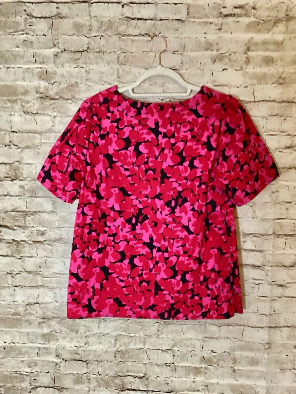 J Crew Azalea Berry Poplin sleeve blouse